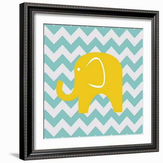 Chevron Elephant-N. Harbick-Framed Art Print