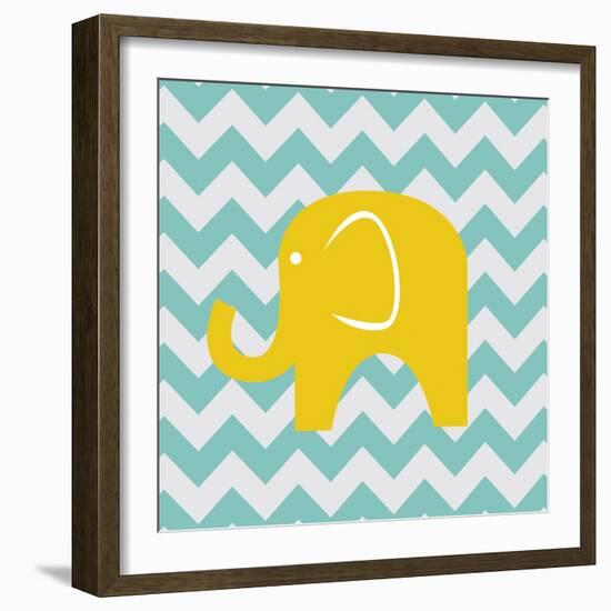 Chevron Elephant-N. Harbick-Framed Premium Giclee Print