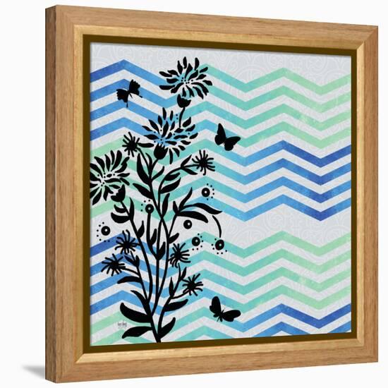 Chevron Floral-Bee Sturgis-Framed Stretched Canvas