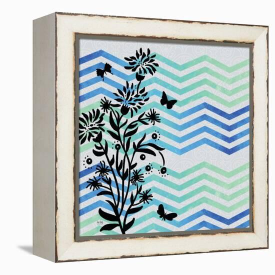 Chevron Floral-Bee Sturgis-Framed Stretched Canvas