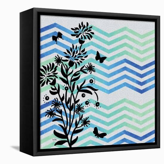 Chevron Floral-Bee Sturgis-Framed Stretched Canvas