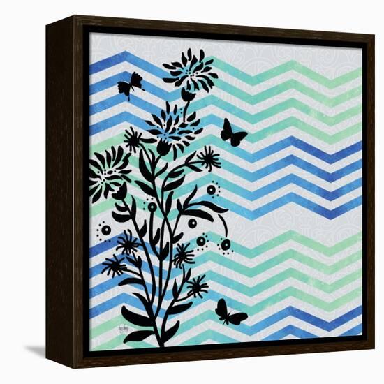 Chevron Floral-Bee Sturgis-Framed Stretched Canvas