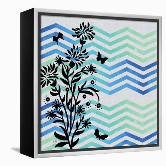 Chevron Floral-Bee Sturgis-Framed Stretched Canvas