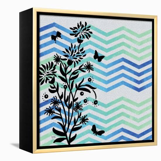 Chevron Floral-Bee Sturgis-Framed Stretched Canvas