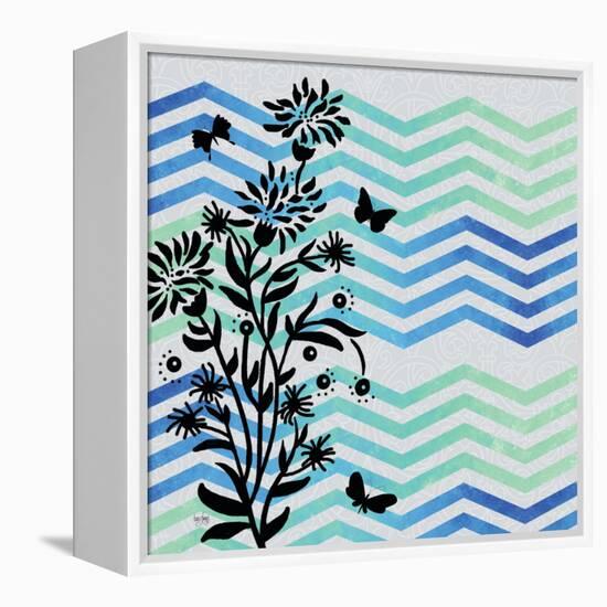 Chevron Floral-Bee Sturgis-Framed Stretched Canvas