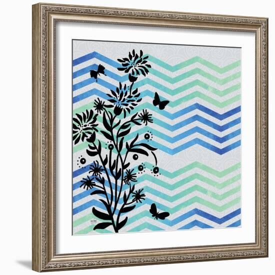 Chevron Floral-Bee Sturgis-Framed Premium Giclee Print