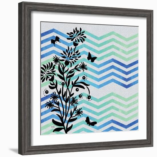 Chevron Floral-Bee Sturgis-Framed Art Print