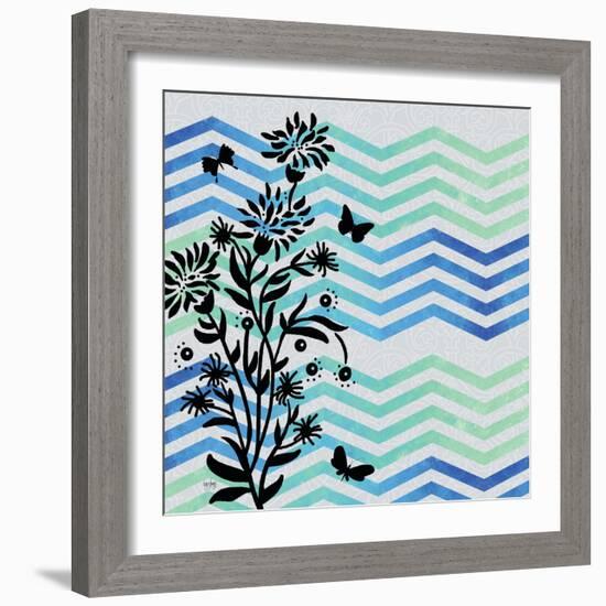 Chevron Floral-Bee Sturgis-Framed Art Print