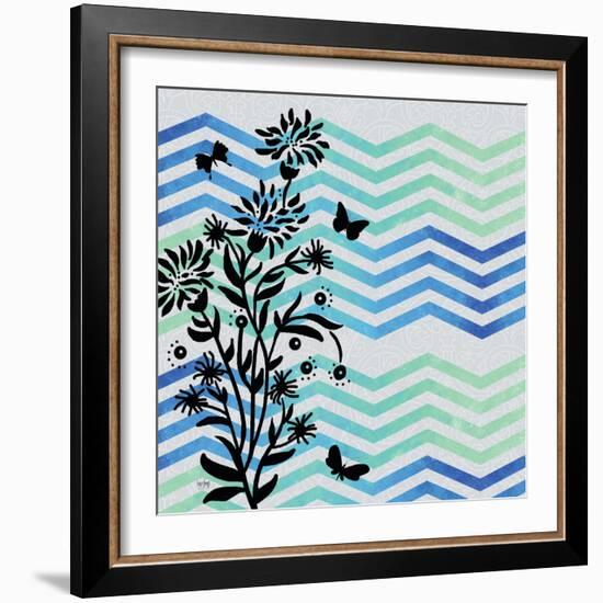 Chevron Floral-Bee Sturgis-Framed Art Print