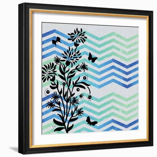 Chevron Floral-Bee Sturgis-Framed Art Print