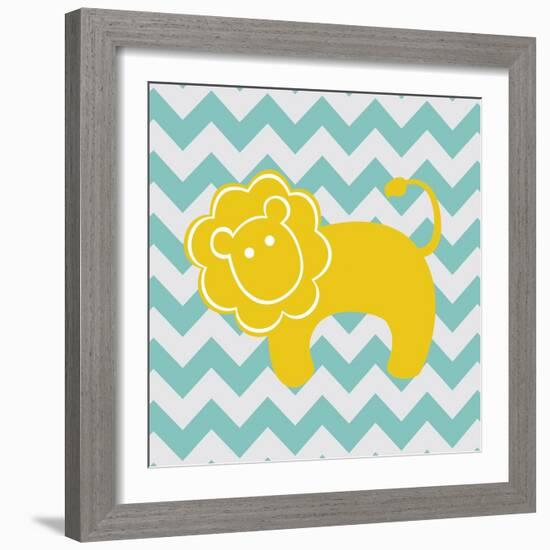 Chevron Lion-N. Harbick-Framed Art Print