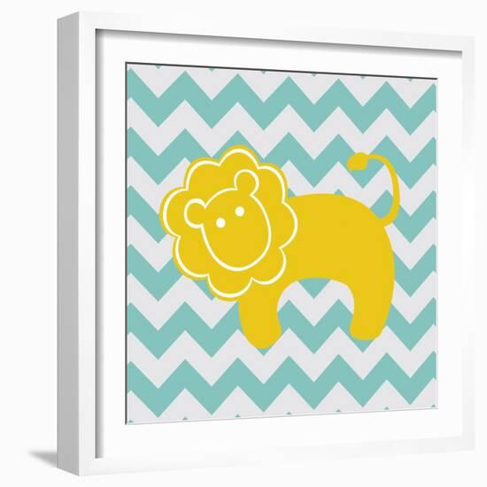 Chevron Lion-N. Harbick-Framed Art Print