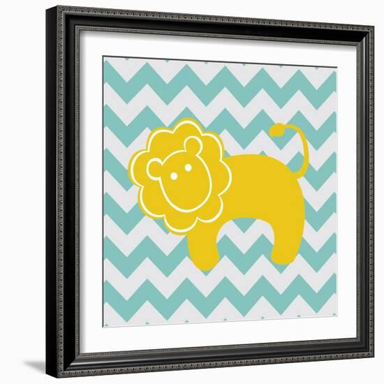 Chevron Lion-N. Harbick-Framed Art Print