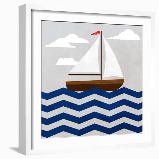 Chevron Sailing I-SD Graphics Studio-Framed Premium Giclee Print