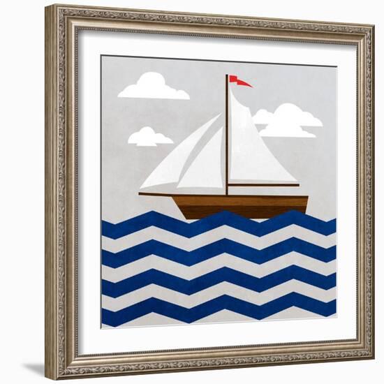 Chevron Sailing II-SD Graphics Studio-Framed Art Print