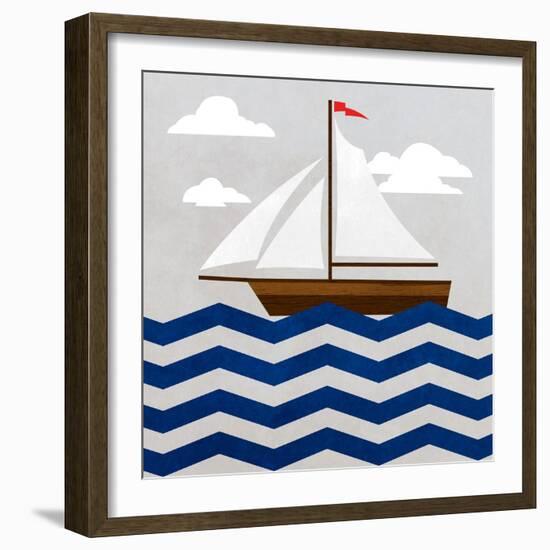 Chevron Sailing II-SD Graphics Studio-Framed Art Print