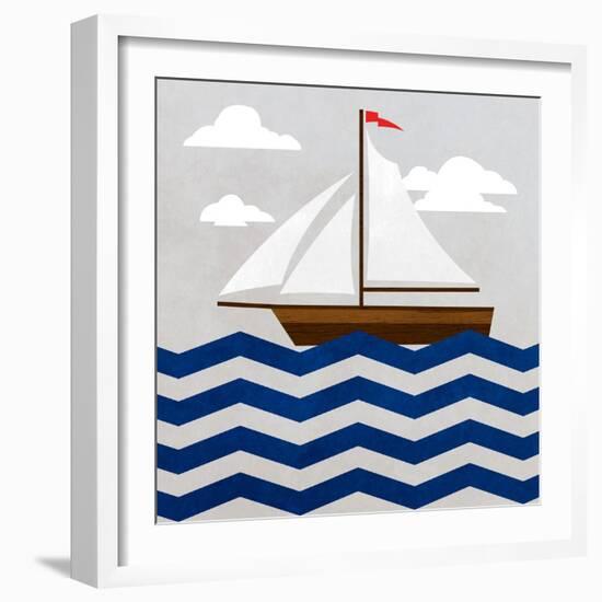 Chevron Sailing II-SD Graphics Studio-Framed Art Print