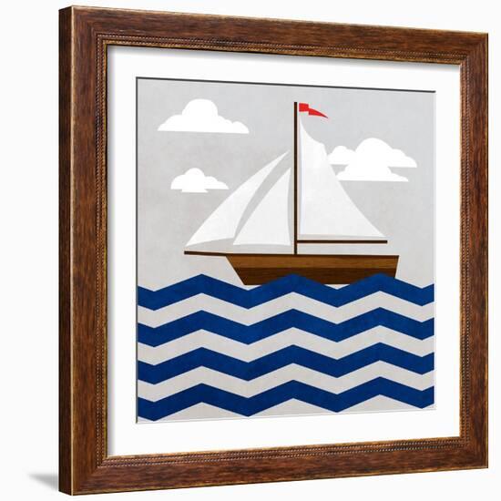 Chevron Sailing II-SD Graphics Studio-Framed Premium Giclee Print