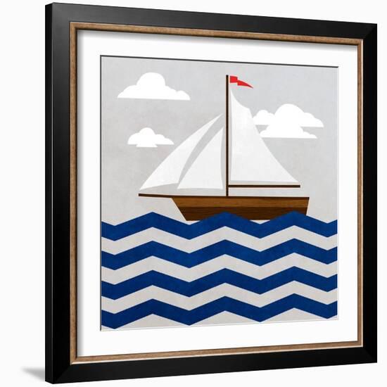 Chevron Sailing II-SD Graphics Studio-Framed Premium Giclee Print