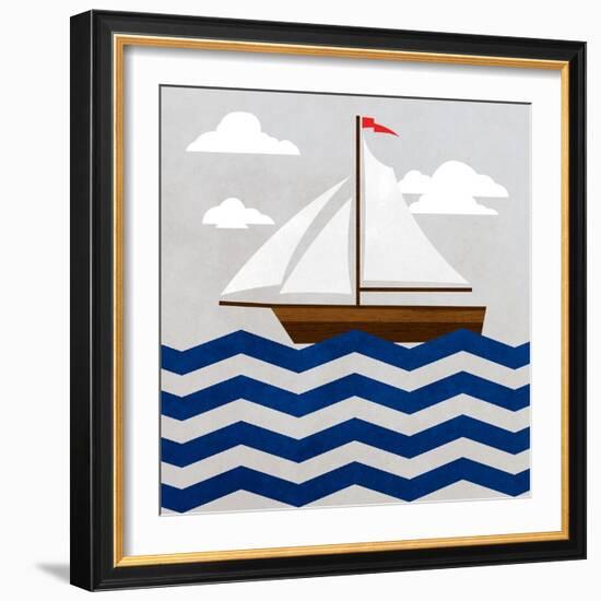 Chevron Sailing II-SD Graphics Studio-Framed Premium Giclee Print