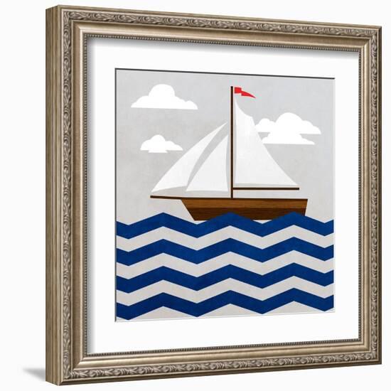 Chevron Sailing II-SD Graphics Studio-Framed Art Print