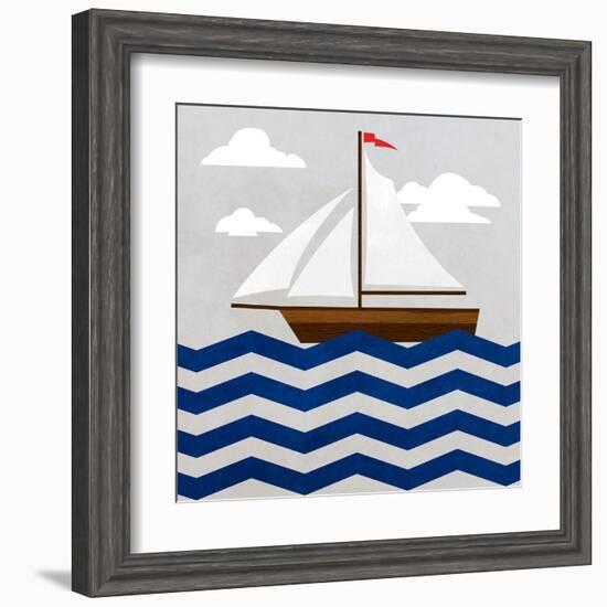 Chevron Sailing II-SD Graphics Studio-Framed Art Print