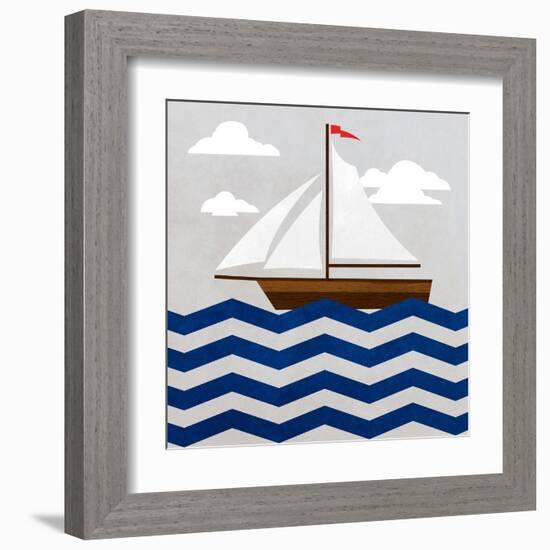 Chevron Sailing II-SD Graphics Studio-Framed Art Print