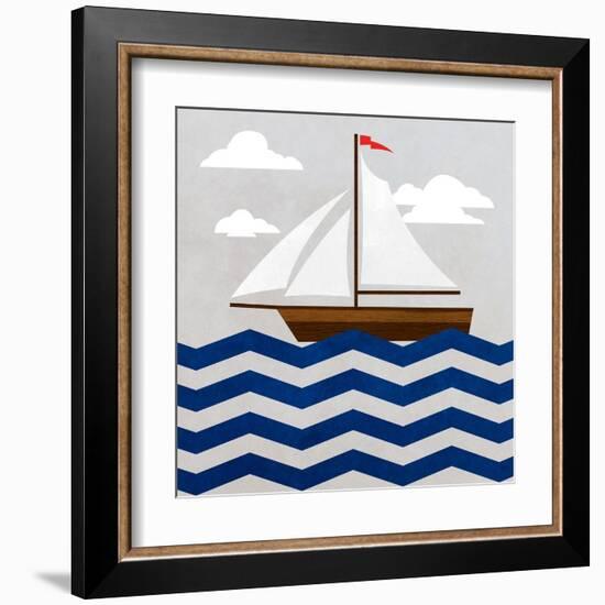 Chevron Sailing II-SD Graphics Studio-Framed Art Print