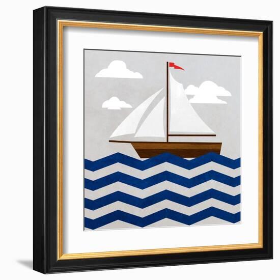 Chevron Sailing II-SD Graphics Studio-Framed Art Print