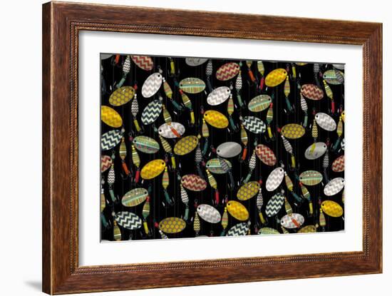 Chevron Spinners Black-Sharon Turner-Framed Art Print