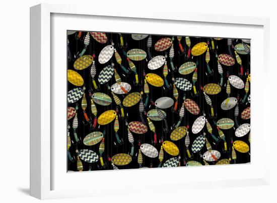 Chevron Spinners Black-Sharon Turner-Framed Art Print