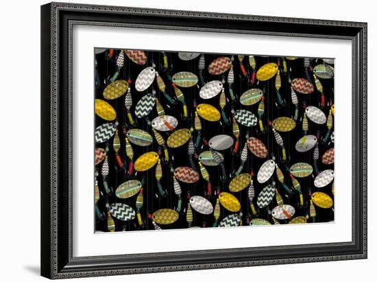 Chevron Spinners Black-Sharon Turner-Framed Art Print