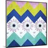 Chevron with Flowers-Irena Orlov-Mounted Art Print