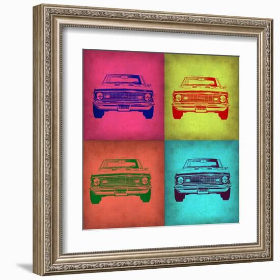 Chevy Camaro Pop Art 1-NaxArt-Framed Art Print