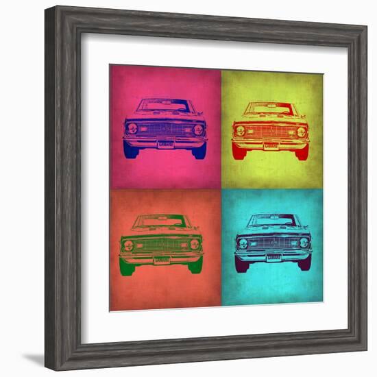 Chevy Camaro Pop Art 1-NaxArt-Framed Art Print