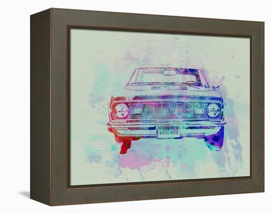 Chevy Camaro Watercolor 2-NaxArt-Framed Stretched Canvas