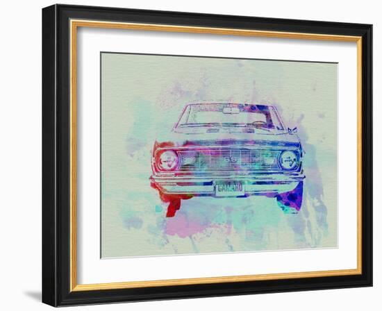 Chevy Camaro Watercolor 2-NaxArt-Framed Art Print