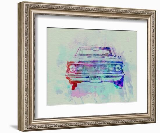 Chevy Camaro Watercolor 2-NaxArt-Framed Art Print