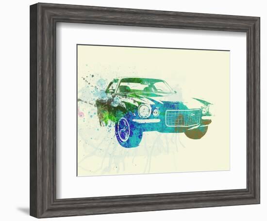 Chevy Camaro Watercolor-NaxArt-Framed Art Print