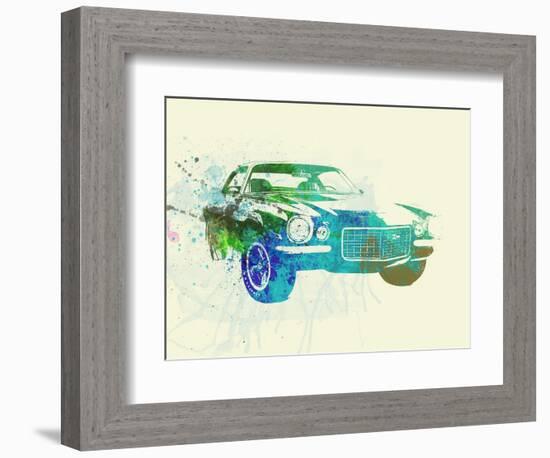 Chevy Camaro Watercolor-NaxArt-Framed Art Print