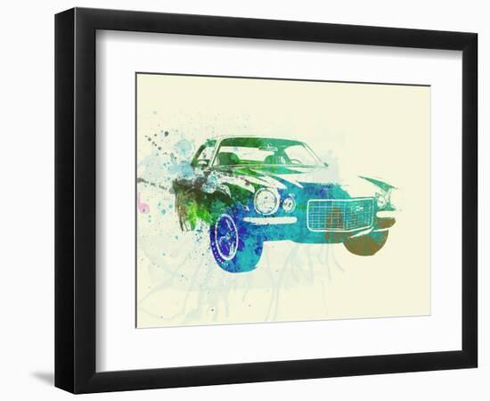 Chevy Camaro Watercolor-NaxArt-Framed Art Print