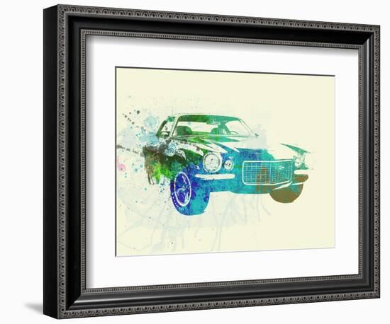 Chevy Camaro Watercolor-NaxArt-Framed Art Print