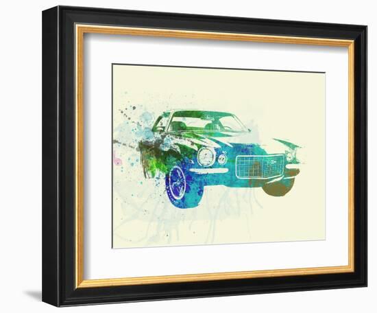 Chevy Camaro Watercolor-NaxArt-Framed Art Print