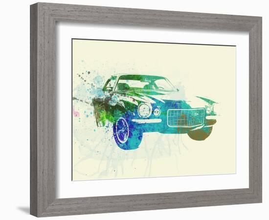 Chevy Camaro Watercolor-NaxArt-Framed Art Print