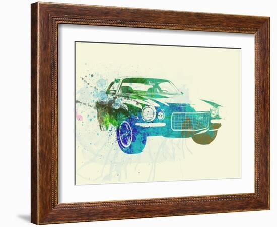 Chevy Camaro Watercolor-NaxArt-Framed Art Print