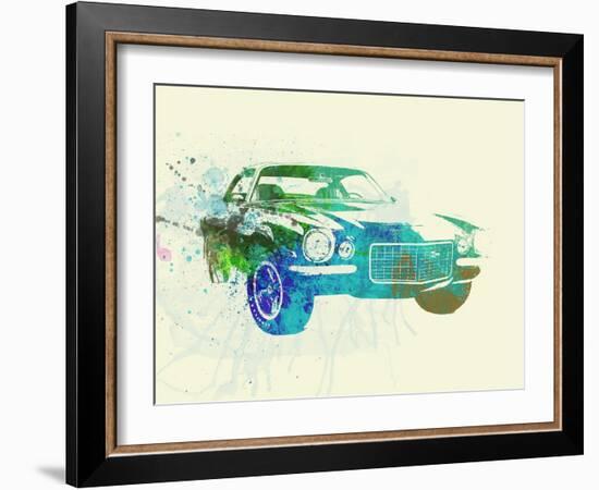 Chevy Camaro Watercolor-NaxArt-Framed Art Print