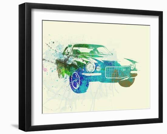 Chevy Camaro Watercolor-NaxArt-Framed Art Print