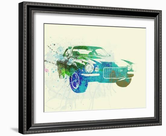 Chevy Camaro Watercolor-NaxArt-Framed Art Print