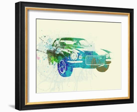 Chevy Camaro Watercolor-NaxArt-Framed Art Print