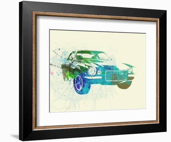 Chevy Camaro Watercolor-NaxArt-Framed Premium Giclee Print